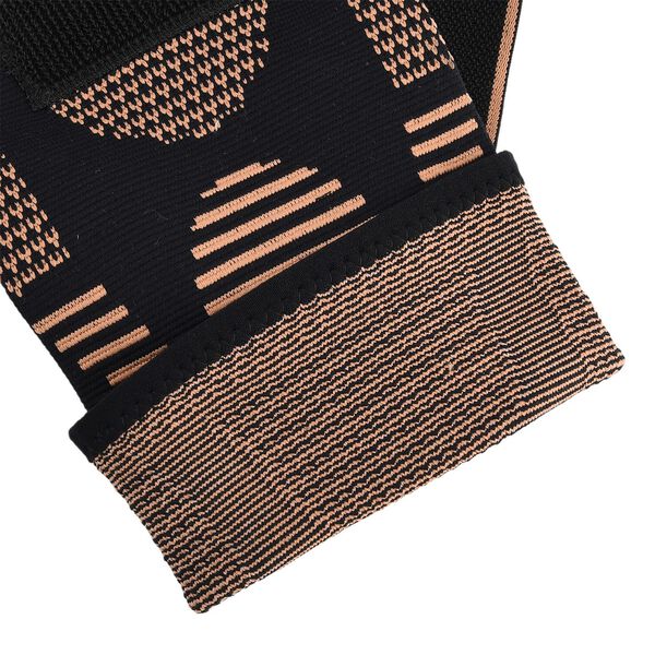 Kupferfaser Knie Bandagen Paar verstellbar Kompression Schwarz-Kupfer image number 4