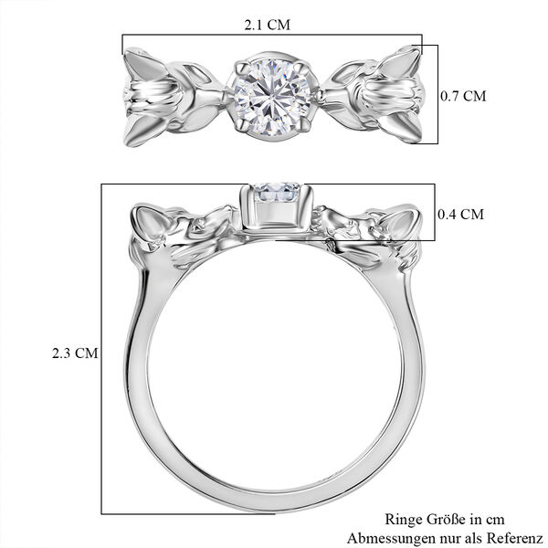 Moissanit Fuchs Ring 925 Silber rhodiniert (Gr&ouml;&szlig;e 20.00) ca. 0.44 ct image number 6
