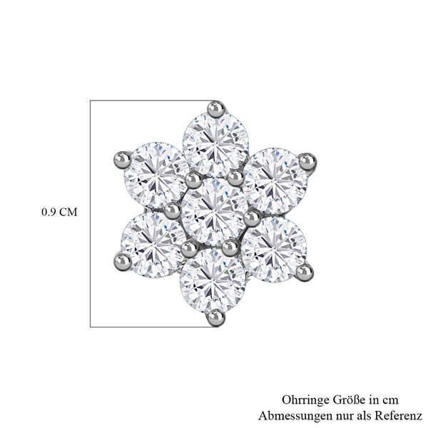 EF Moissanit Ohrringe 925 Silber platiniert ca. 0,58 ct. image number 5