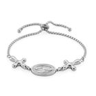 Medaille-Armband mit Kreuzanhängern, flexibel, Reiner Edelstahl, silberfarben