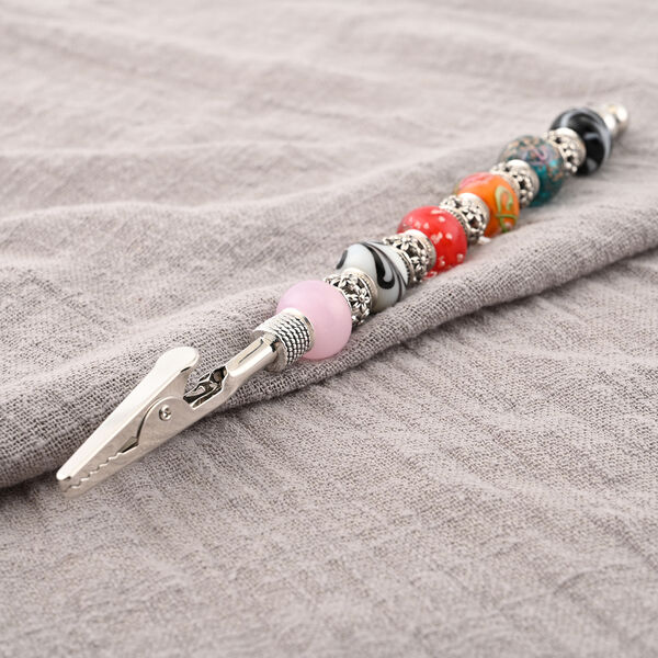 Alltagshelfer f&uuml;r Armb&auml;nder, mehrfarbig Murano Stil Glas, silberfarben image number 2