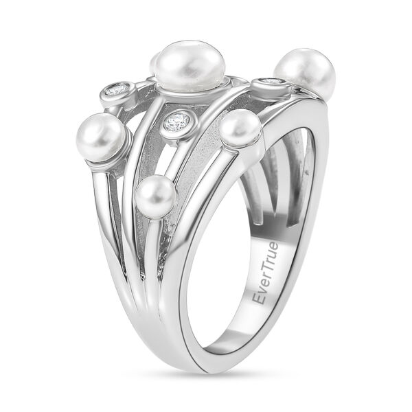 EVER TRUE Süßwasser Perle (5-5.5 mm) Ring Nickelfreies Messing (Größe 18.00), Silberfarben image number 4