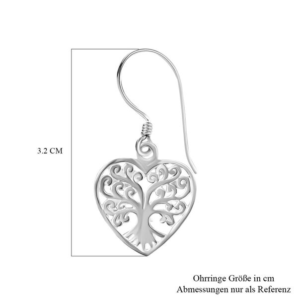 Royal Bali Kollektion- Lebensbaum Herz Ohrringe image number 3