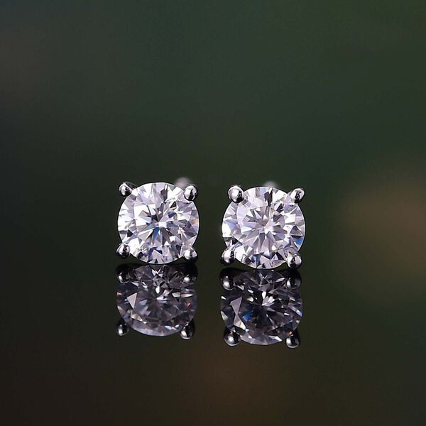 Moissanit Ohrringe, 925 Silber rhodiniert - 0,45 ct. image number 1