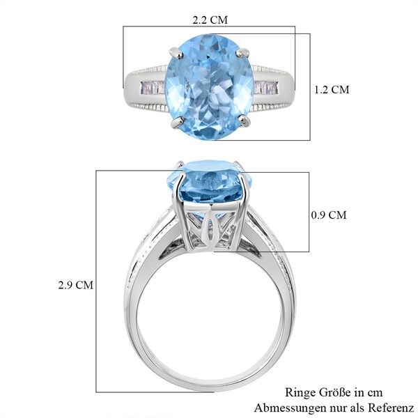 AA Himmelblauer Topas und Zirkon-Ring - 6,24 ct. image number 4