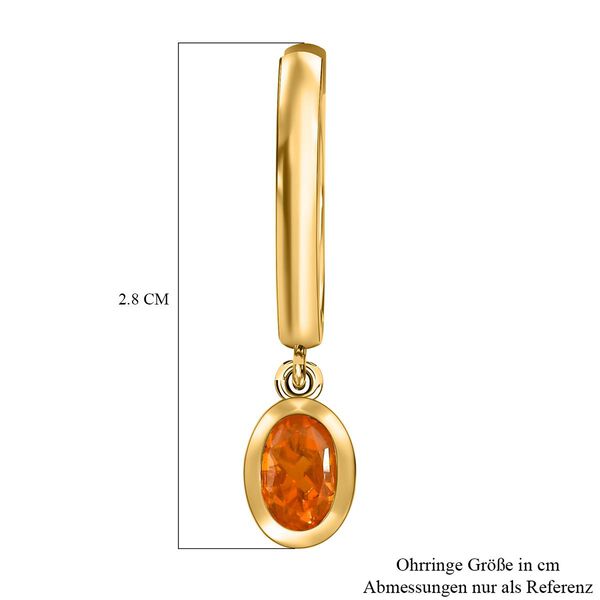 Salamanca Feueropal-Solit&auml;r-Ohrh&auml;nger, 925 Silber vergoldet, 0,61 ct. image number 6