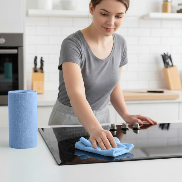 Wiederverwendbare Abrei&szlig;-Mikrofaserrolle, 30x30cm, Hellblau image number 2