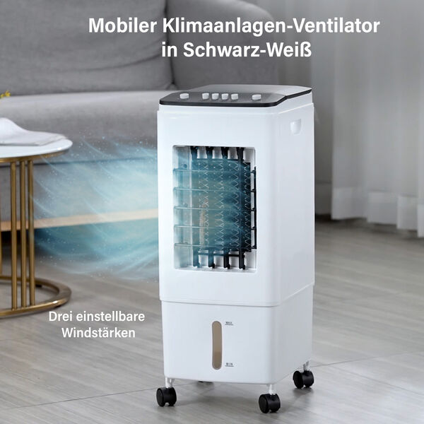Mobiler Klimaanlagen-Ventilator, schwarz-wei&szlig; image number 2
