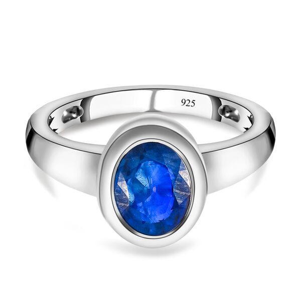 AA tansanischer, blauer Spinell-Ring, 925 Silber platiniert  ca. 1,51 ct