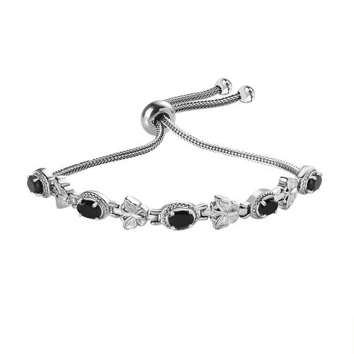 Schwarzer Spinell Armband ca. 26.75 cm Edelstahl ca. 3.14 ct image number 0