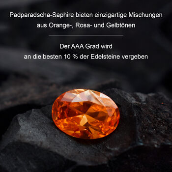 AAA Padparadscha Saphir und Diamant Anh&auml;nger in 585 Gold - 1,63 ct.
