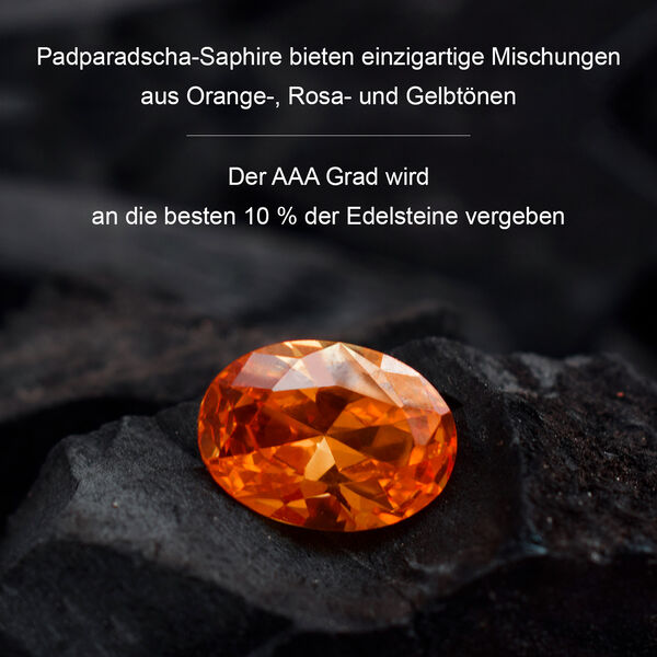 AAA Padparadscha Saphir und Diamant Anh&auml;nger in 585 Gold - 1,63 ct. image number 3