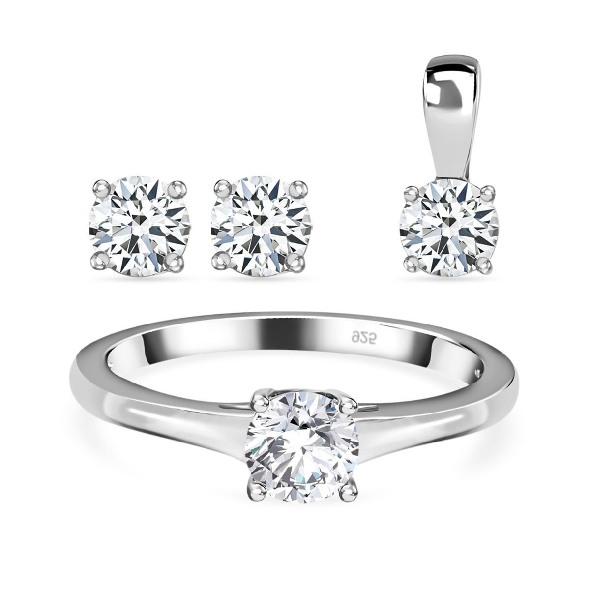 Funkelnde Königin- Moissanit Schmuckset - 1,77 ct