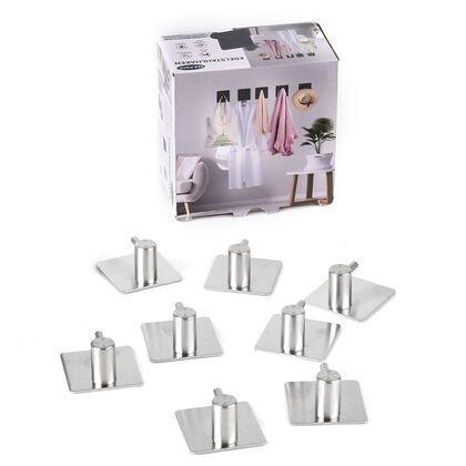 8er Set Metallhaken- aus Eisen, 316L Edelstahl , Silber