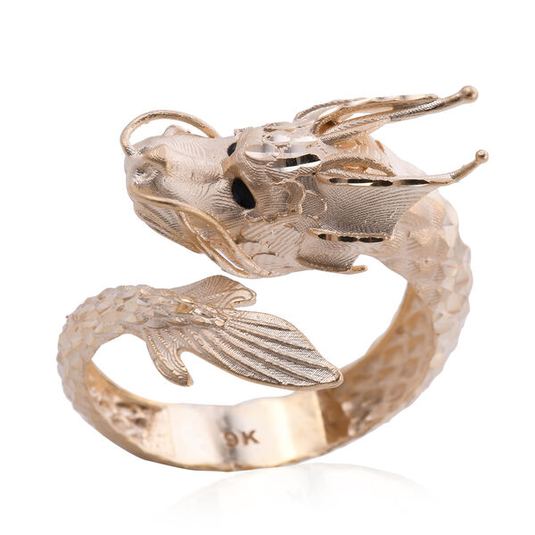 Royal Bali Kollektion - Designer Close Out Spiga Drachen Ring 375 Gelbgold