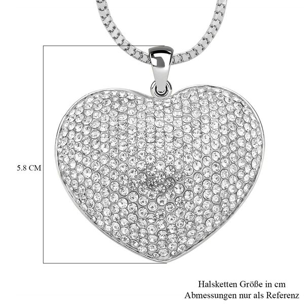 Kristall-Herz-Anh&auml;nger mit Kette in Silberton - 5 ct. image number 5