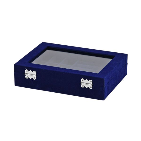 Elegante Schmuckbox aus edlem Samt mit Glasdeckel, 20x15x5 cm, Weinrot image number 4