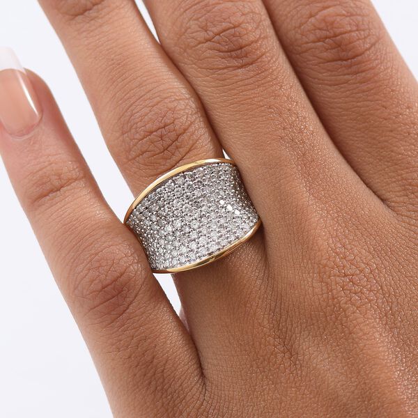 LUXURIANT DIAMOND - Lab Grown Diamant SI-GH SGL zertifiziert Ring 925 Silber 750 Gelbgold Vermeil (Gr&ouml;&szlig;e 18.00) ca. 1.50 ct image number 3