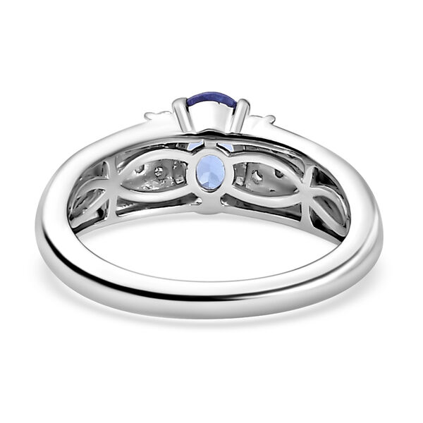 Tansanit und weißer Zirkon-Ring - 1,25 ct. image number 6