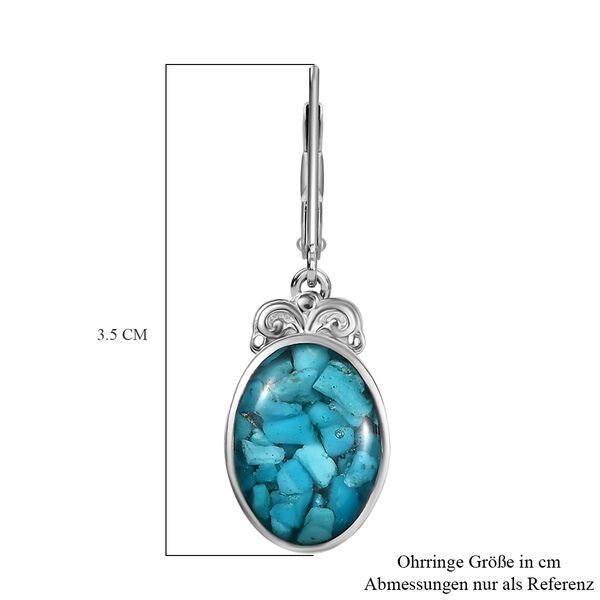 Sleeping Beauty Matrix Türkis Ohrringe 950 Kupfer ca. 9.20 ct image number 6
