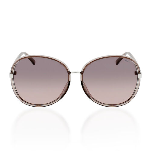 Sonnenbrille mit UV400-Schutz, runde Gläser, transparenter Rahmen in Rosa image number 0