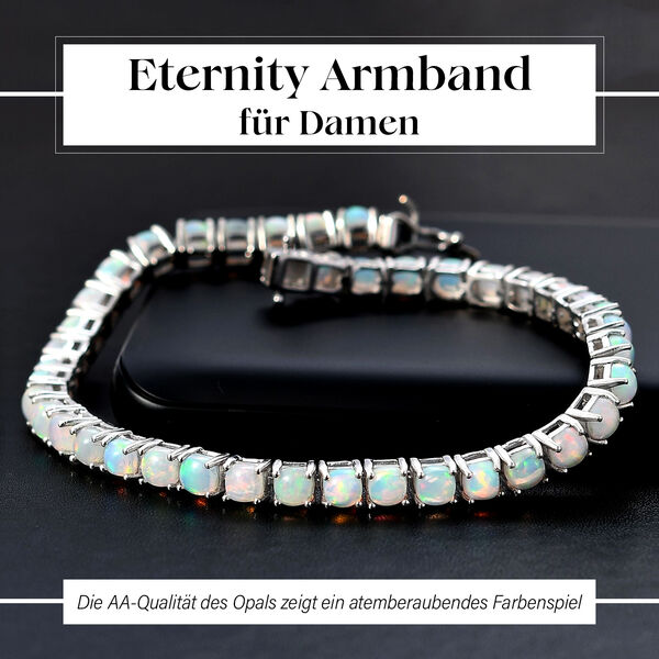 AA Nat&uuml;rlicher, &auml;thiopischer Welo Opal Armband ca. 20 cm 925 Silber rhodiniert ca. 9,04 ct. image number 2