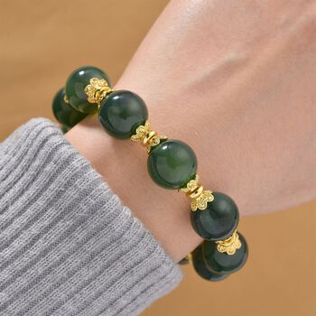 Flexibles, gr&uuml;nes Achat Armband - 190 ct.