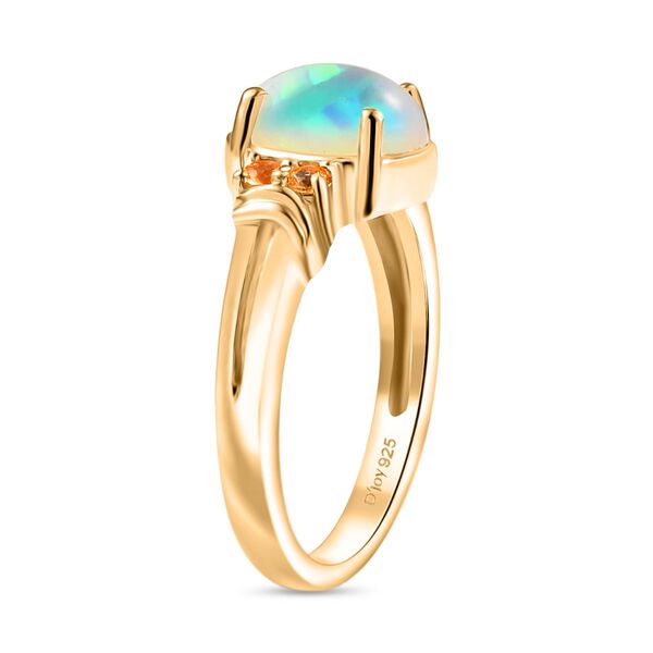 D'Joy AA Natürlicher, äthiopischer Welo Opal, Gelber Saphir Ring 925 Silber vergoldet (Größe 21.00) ca. 1,34 ct image number 5