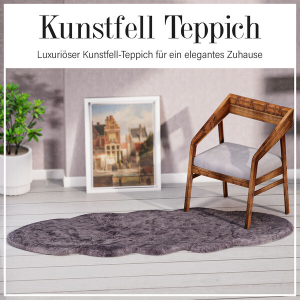Kunstfell Teppich, hellgrau image number 5