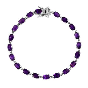 Afrikanischer Amethyst Armband ca. 18 cm 925 Silber platiniert ca. 8,78 ct.