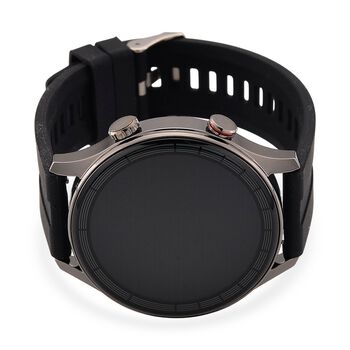 L10 Smartwatch, 1.5 Zoll HD Display, Herzfrequenz-, Blutdruck- und Blutsauerstoffmessung, Schwarzes Silikonarmband