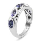 AA Tansanit 5 Stein Ring 925 Silber Platin-Überzug image number 3