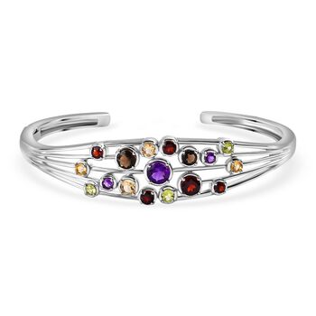 Afrikanischer Amethyst, Rauchquarz Armreif ca. 19 cm Messing  ca. 4,43 ct.