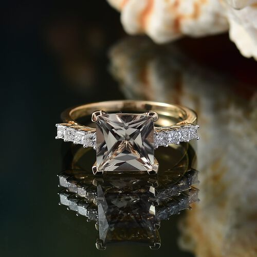 AAA Turkizit, Weißer Diamant Ring 585 Gold (Größe 19.00) ca. 4,41 ct image number 1