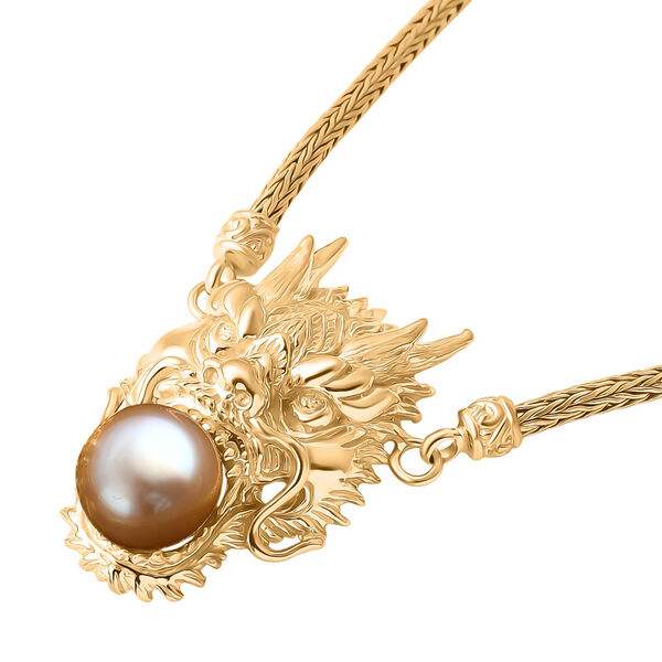 Royal Bali - DJoy AAA Goldene S&uuml;dsee Perle (11-12 mm) Halskette ca. 45 cm, 925 Silber, Gold Vermeil image number 4