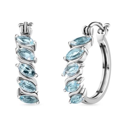 Himmelblauer Topas Ohrringe  Edelstahl ca. 2.30 ct