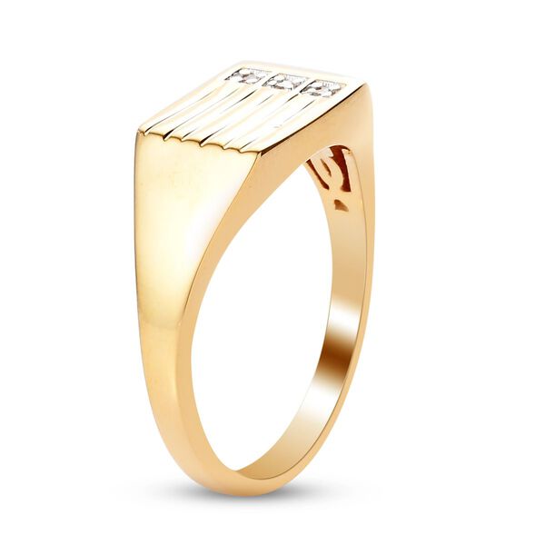 Diamant Herren Ring 925 Silber 585 Vergoldet image number 4