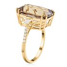 ILIANA AAA Turkizit und weißer Diamant-Ring SI G-H, zertifiziert und geprüft, 750 Gelbgold  ca. 8,72 ct image number 2