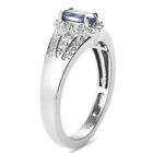 Tansanit und Zirkon Ring 925 Silber platiniert  ca. 0,80 ct image number 4