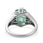 Pfau Triplett Quarz und Zirkon Ring 925 Silber platiniert image number 5