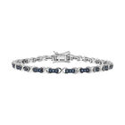 Blaues Diamant Armband, ca. 19 cm 925 Silber platiniert ca. 0.25 ct image number 0