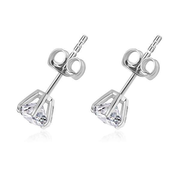 LUXURIANT SI Labor Diamant Ohrringe in 585 Wei&szlig;gold - 1 ct. image number 6