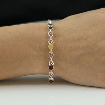 Nat&uuml;rlicher Baltischer Bernstein Armband ca. 16.5 cm 925 Silber