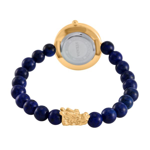 Blauer Howlit Uhren Reiner Edelstahl Bicolor flexibel ca. 50,00 ct. image number 5