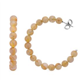 Rutilquarz Creolen, Edelstahl ca. 50,00 ct