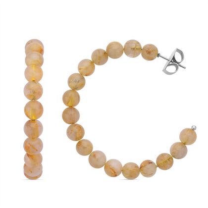 Rutilquarz Creolen, 316L Edelstahl ca. 50.00 ct