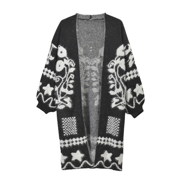 Flauschiger Cardigan in schwarz, Einheitsgröße image number 0