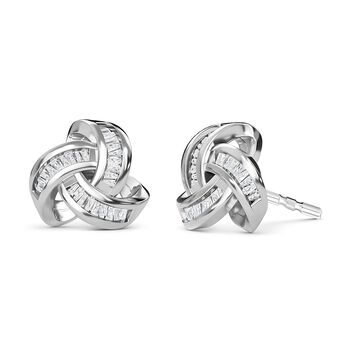 Lustro Stella - Wei&szlig;e Zirkonia Ohrringe, 925 Silber platiniert ca. 4.68 ct