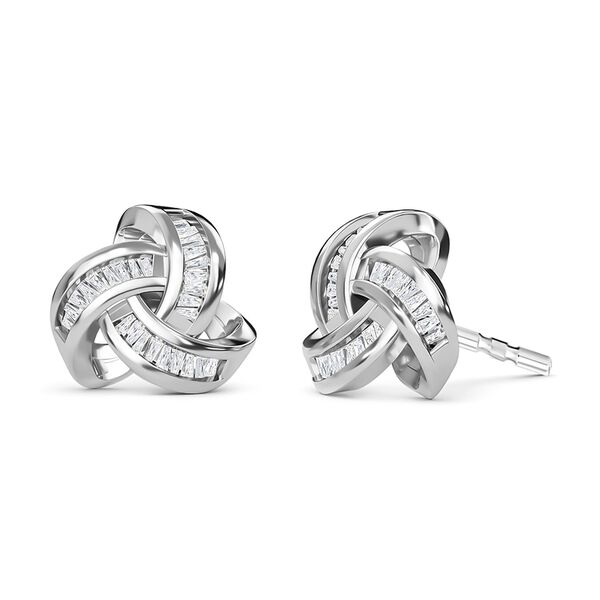 Lustro Stella - Wei&szlig;e Zirkonia Ohrringe, 925 Silber platiniert ca. 4.68 ct