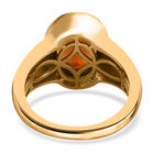 Madeira Citrin Solitär Ring 925 Silber 585 Vergoldet image number 5